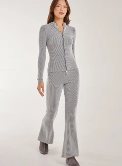 Two Tone Ribbed Flares