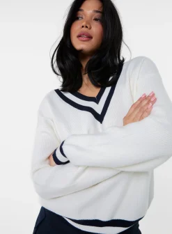 Varsity V Neck Sweater
