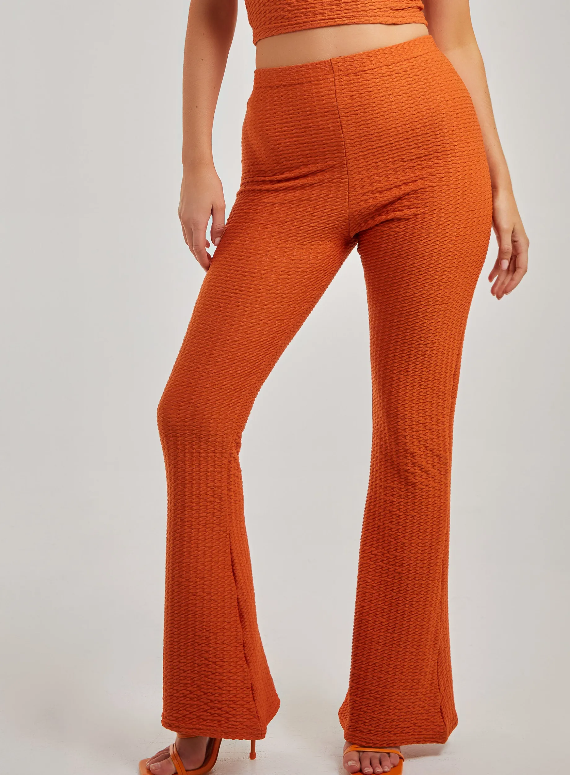 Waffle Flared Trousers