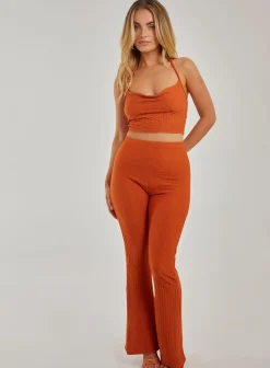 Waffle Flared Trousers
