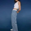 Washed Relaxed Fit High Waist Jeans
