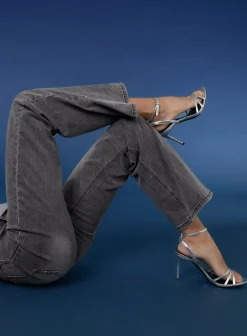 Washed Relaxed Fit High Waist Jeans