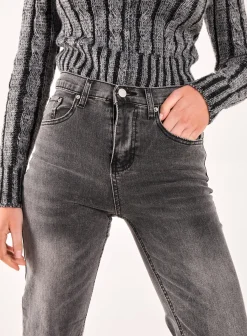Washed Relaxed Fit High Waist Jeans