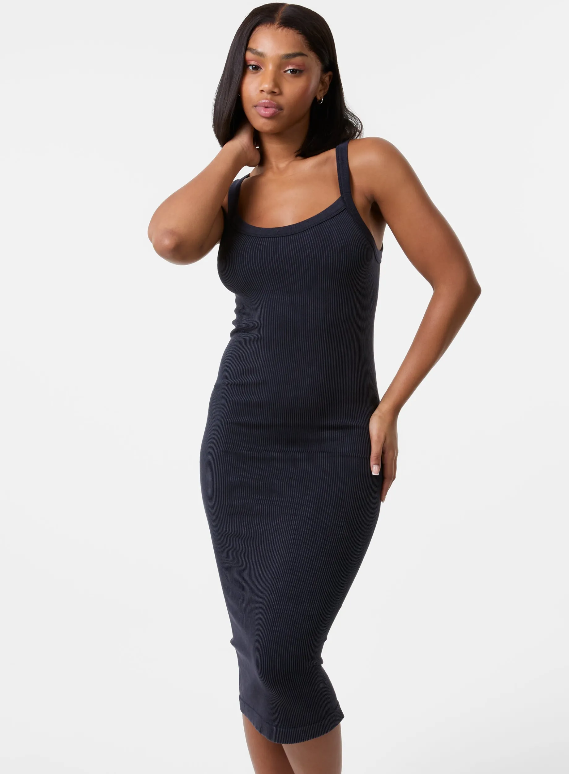 Washed Ribbed Racer Dress