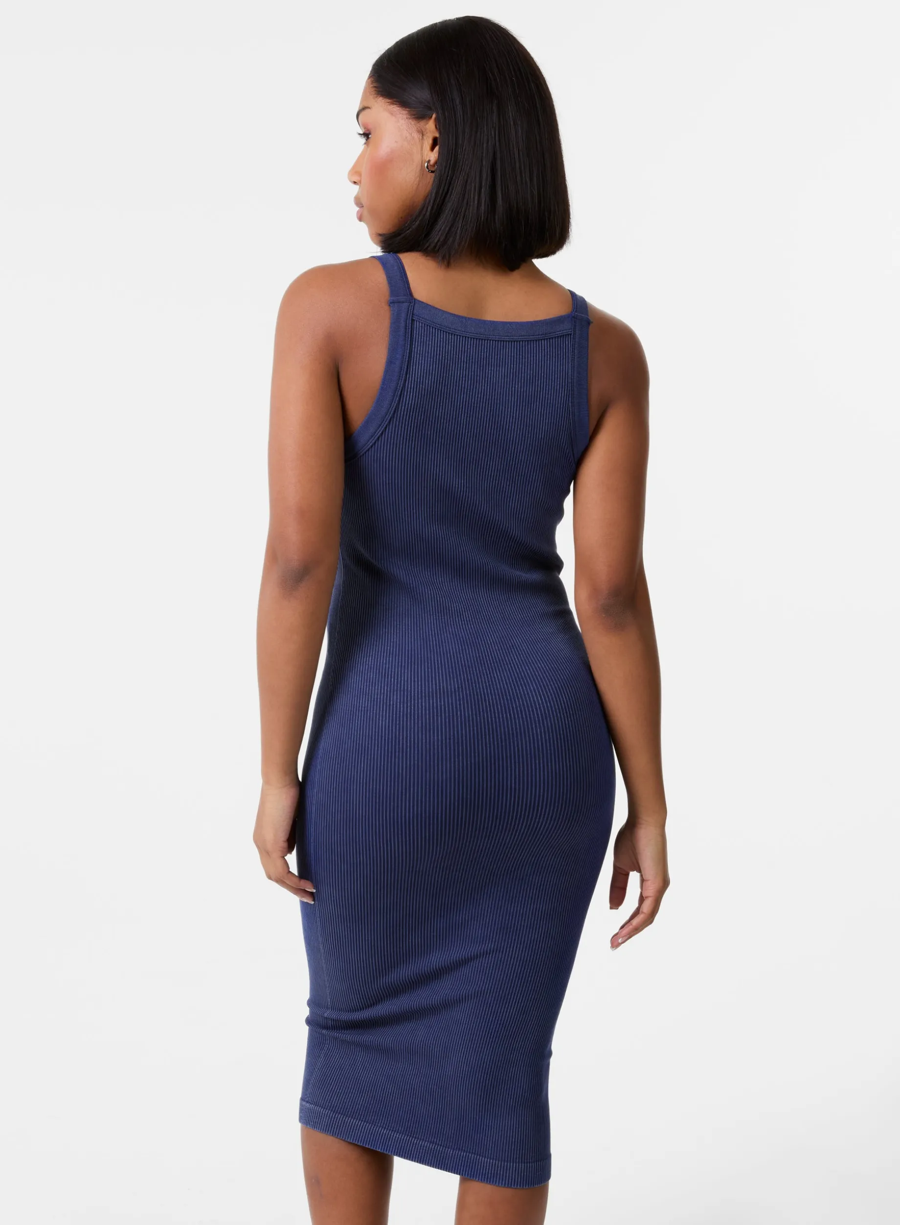 Washed Ribbed Racer Dress