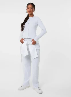 Wide Leg Ribbed Trousers