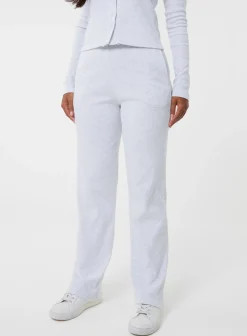Wide Leg Ribbed Trousers