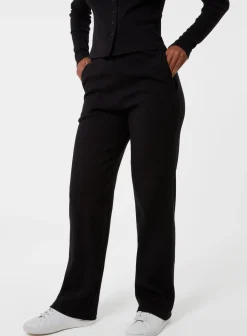 Wide Leg Ribbed Trousers