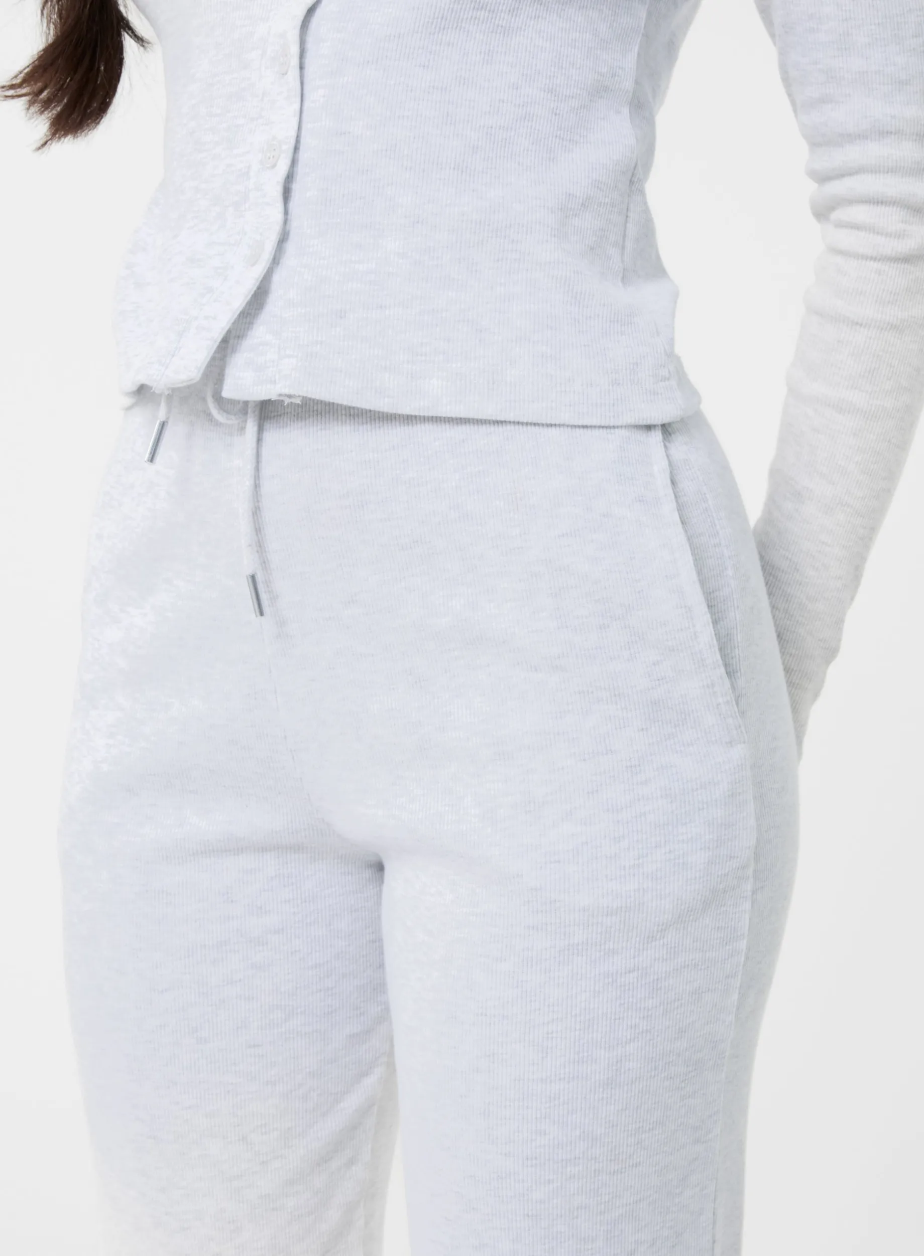 Wide Leg Ribbed Trousers