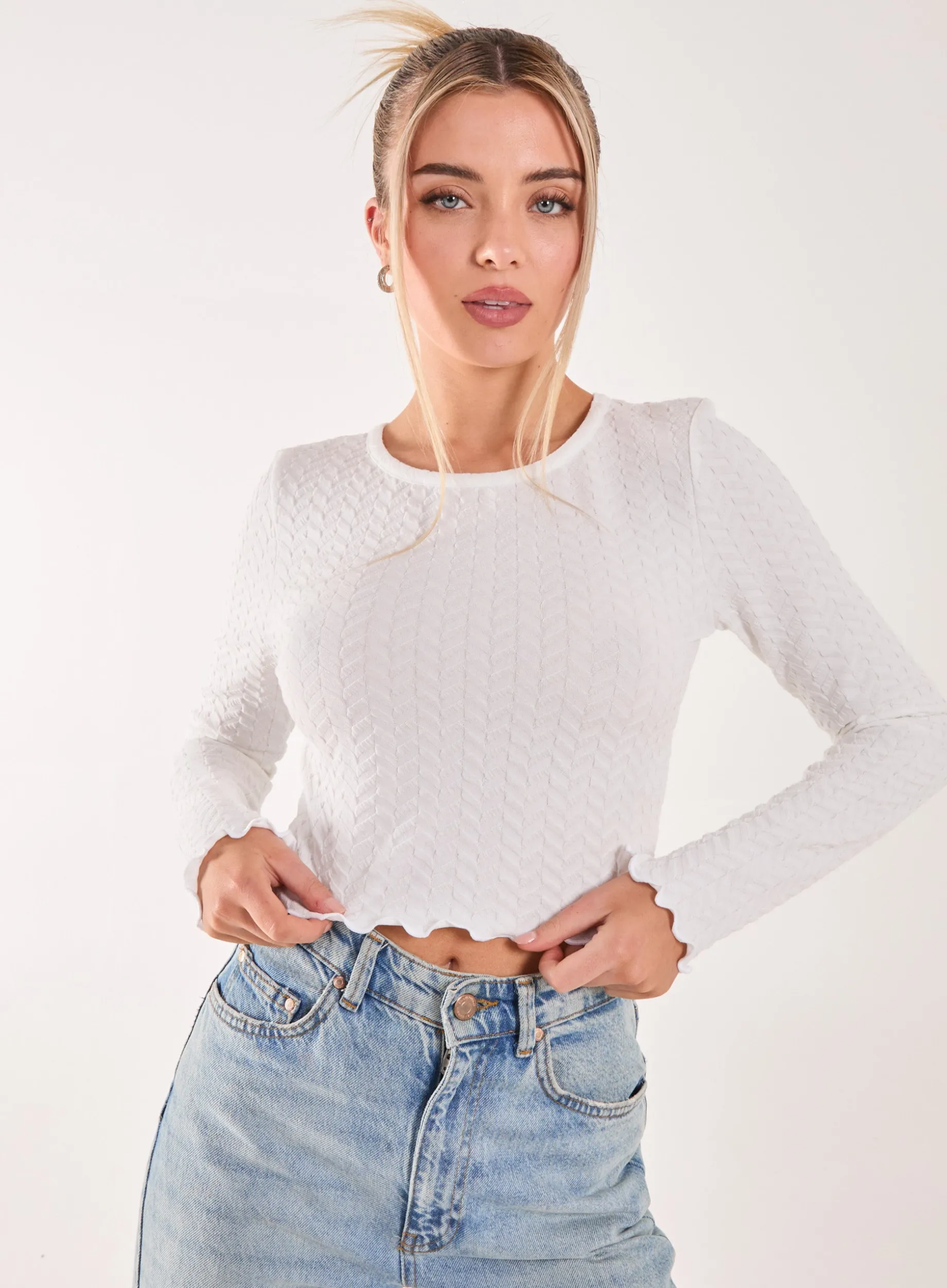 Zig Zag Jersey Long Sleeve Top