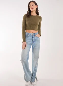 Zig Zag Jersey Long Sleeve Top