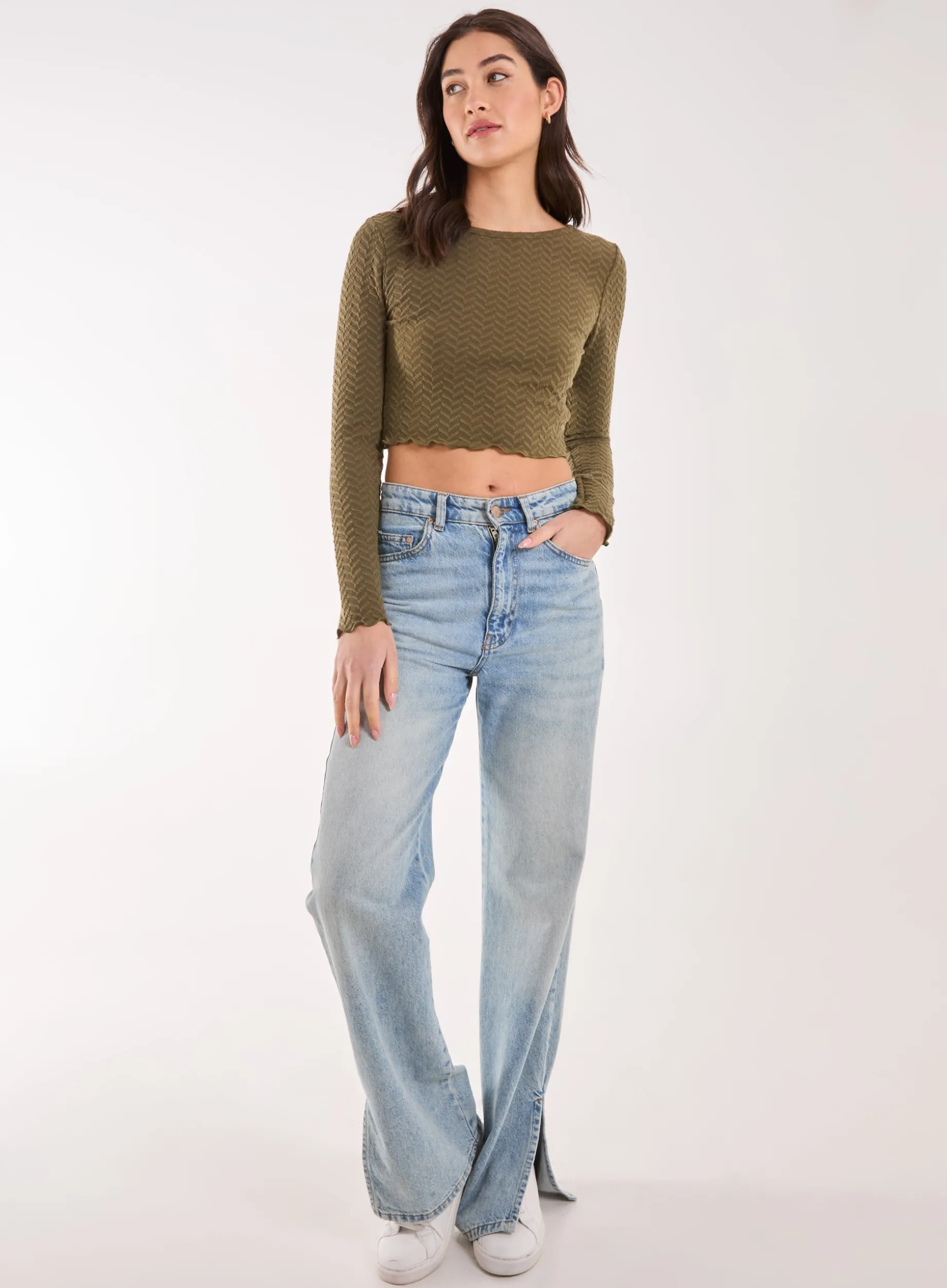 Zig Zag Jersey Long Sleeve Top