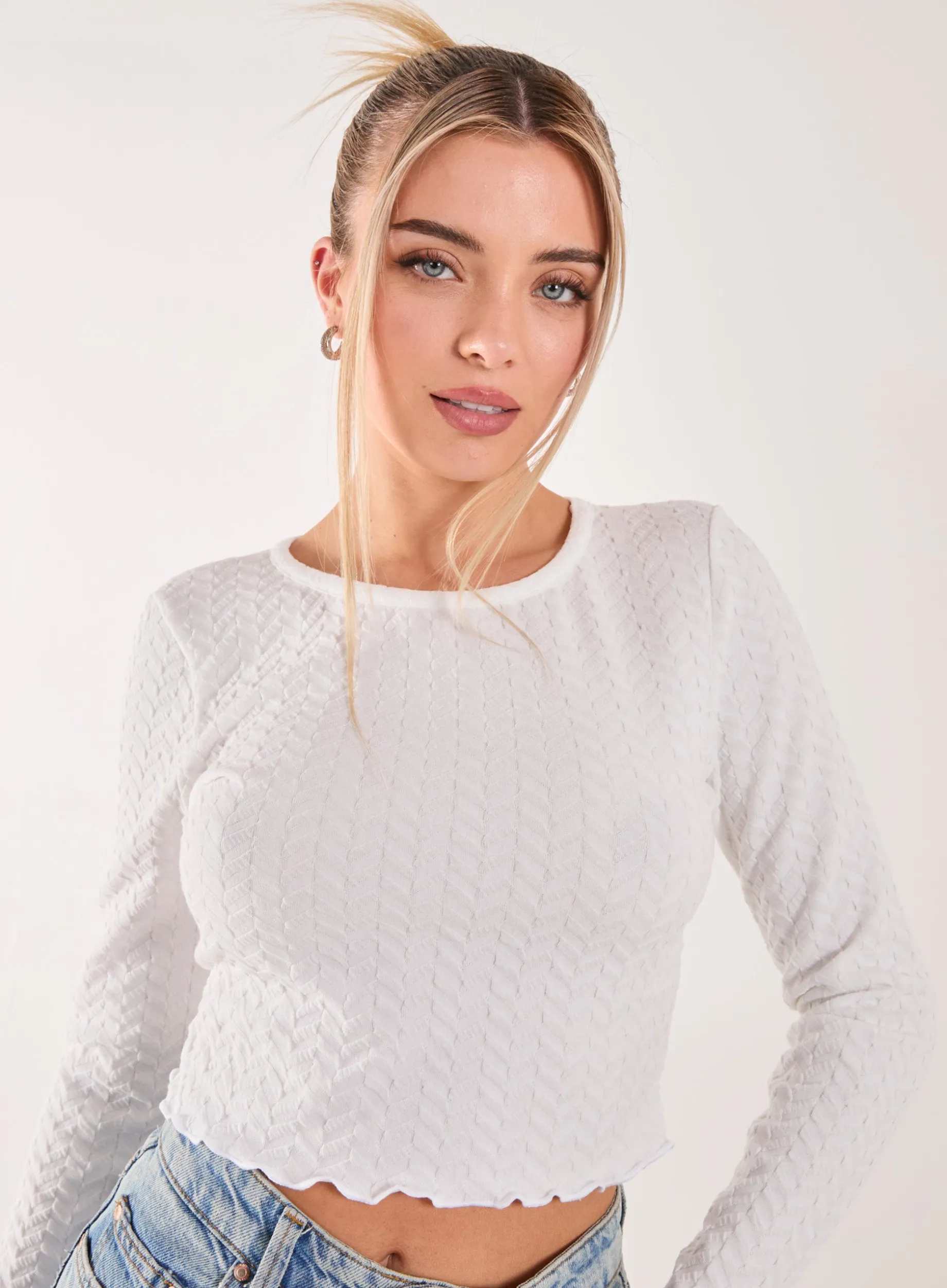 Zig Zag Jersey Long Sleeve Top