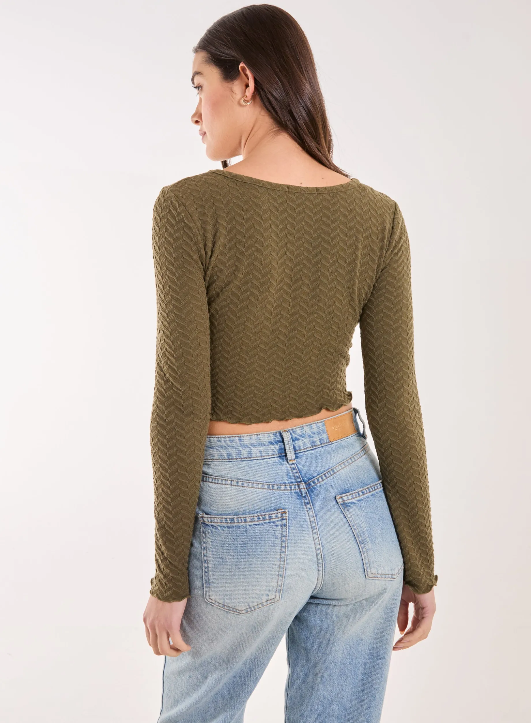 Zig Zag Jersey Long Sleeve Top